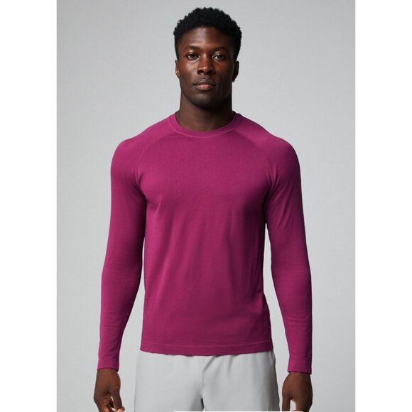 NWT Fabletics The Training Day Long Sleeve Tee Raspberry Large - Picture 1 of 9